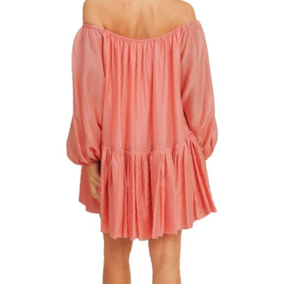 Mable Oaklynn Off the Shoulder Puffy Mini Dress Size Small - Picture 4 of 9